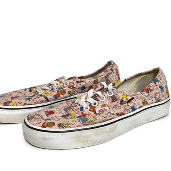 Rare VANS Off The Wall 2017 Peanuts Gang Shoes Women Size 7.5 Men 6 Pink Snoopy - Picture 3 of 8